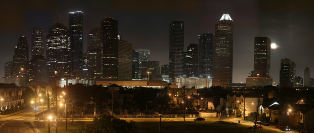 13-6-24 Supermoon Houston Skyline FIRST by Douglas Robertson