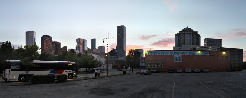 Gigapan Houston Downtown Skyline Sunset Westward 8-20-13