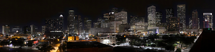 Gigapan Tundra Garage Night Downtown Houston Skyline 1500 Bell  Houston  TX 77002