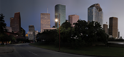 Gigapan Houston Skyline Parking Entrance Hobby Center for the Performing