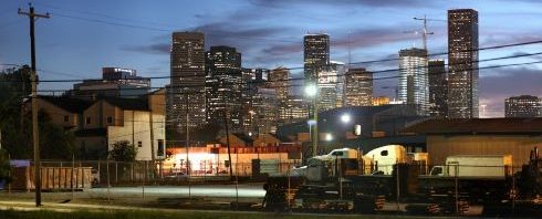 Gigapan Downtown Houston Skyline near Olshan Night