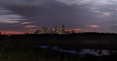 Gigapan Downtown Houston Skyline Buffalo Bayou at Hirsch Rd Dusk